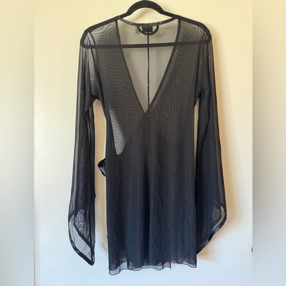 Frederick's of Hollywood Black Sheer Robe no flaws NWOT gorgeous❣️ - Picture 4 of 6